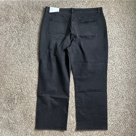 NWT LOFT Black Straight Leg Jeans High Rise Denim Casual 18 34 Stretch - Picture 6 of 9
